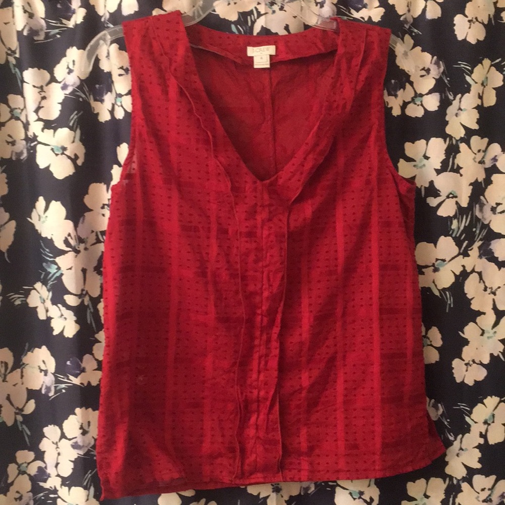 J Crew Factory like new red v-neck sleeveless top